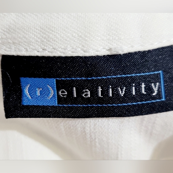Relativity White Stretch Denim Jacket Women’s Size XL Button Front Cotton Blend - Picture 10 of 12